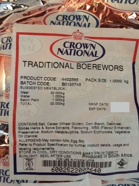 Boerewors spices shop